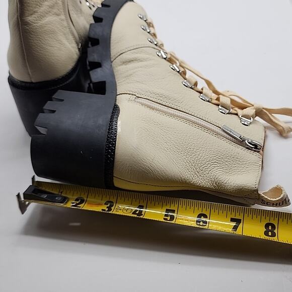 SCHUTZ XAYENE EGGSHELL LUG SOLE ANKLE BOOTIES WOMEN'S 6.5 NWOB - Picture 9 of 16